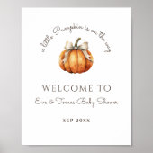 Kleine pompoenboog minimaal neutraal Baby shower Poster (Voorkant)