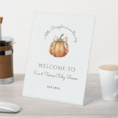 Kleine pompoenboog minimaal neutraal Baby shower Reclamebord Met Voetstuk (Insitu)