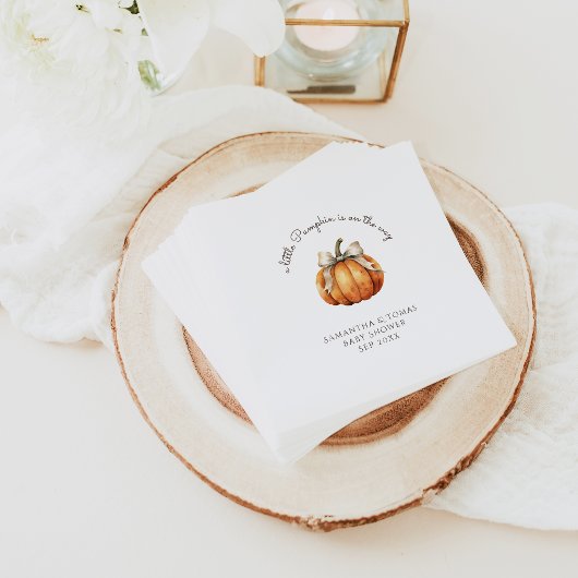 Kleine pompoenboog minimaal neutraal Baby shower Servet