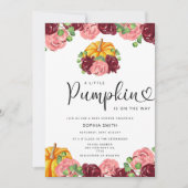 Kleine pompoenburgungse baby shower kaart (Voorkant)