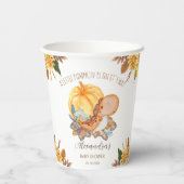 Kleine pompoendinosaurusherfst baby shower papieren bekers (Achterkant)