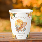 Kleine pompoendinosaurusherfst baby shower papieren bekers