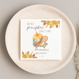 Kleine pompoendinosaurusherfst baby shower servet