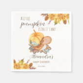 Kleine pompoendinosaurusherfst baby shower servet (Voorkant)