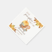 Kleine pompoendinosaurusherfst baby shower servet (Hoek)