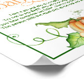 Kleine pompoendouche zeg geen Baby spel teken Poster (Hoek)