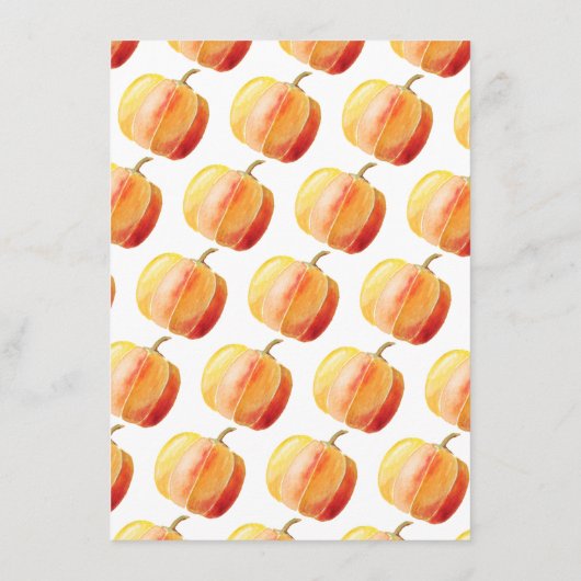 Kleine pompoenen Baby shower Advieskaart (Achterkant)