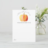 Kleine pompoenen Baby shower Advieskaart (Staand voorkant)