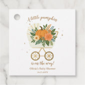 Kleine pompoenen Baby shower Bedankjes Labels (Voorkant)
