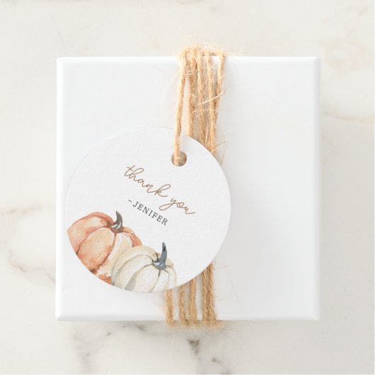 Kleine pompoenen Baby shower Bedankjes Labels (In situ)