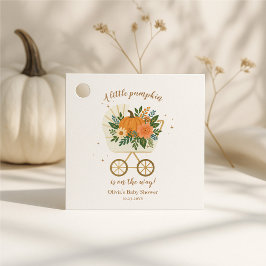 Kleine pompoenen Baby shower Bedankjes Labels