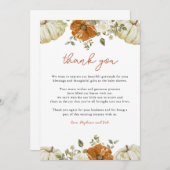 Kleine pompoenen Baby shower Bedankkaart (Voorkant / Achterkant)