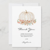 Kleine pompoenen Baby shower Bedankkaart (Voorkant)