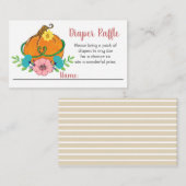 Kleine pompoenen Baby shower Diaper Raffle Informatiekaartje (Voorkant / Achterkant)