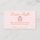 Kleine pompoenen Baby shower Diaper Raffle Informatiekaartje (Voorkant)