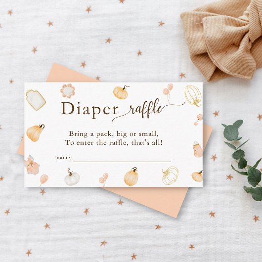 Kleine pompoenen Baby shower Diaper Raffle Informatiekaartje