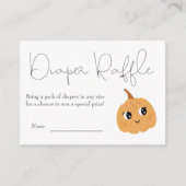 Kleine pompoenen Baby shower Diaper Raffle Informatiekaartje (Voorkant)