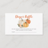 Kleine pompoenen Baby shower Diaper Raffle Ticket Informatiekaartje (Voorkant)