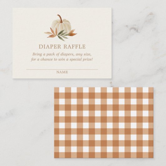 Kleine pompoenen Baby shower Diaper Raffle Ticket Informatiekaartje (Voorkant / Achterkant)