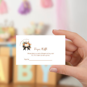 Kleine pompoenen Baby shower Diaper Raffle Ticket Informatiekaartje