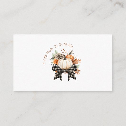 Kleine pompoenen Baby shower Diaper Raffle Ticket Informatiekaartje (Achterkant)