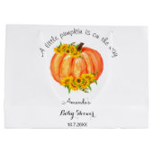 Kleine pompoenen Baby shower Groot Cadeauzakje (Achterkant)