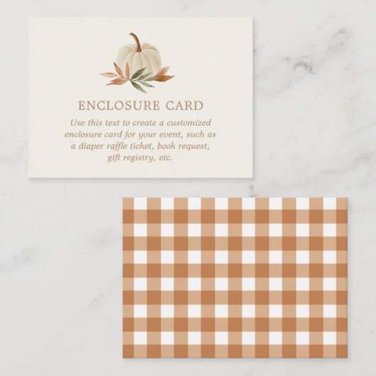 Kleine pompoenen Baby shower Informatiekaartje (Voorkant / Achterkant)