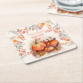 Kleine pompoenen Baby shower Kartonnen Onderzetters (Schuin)