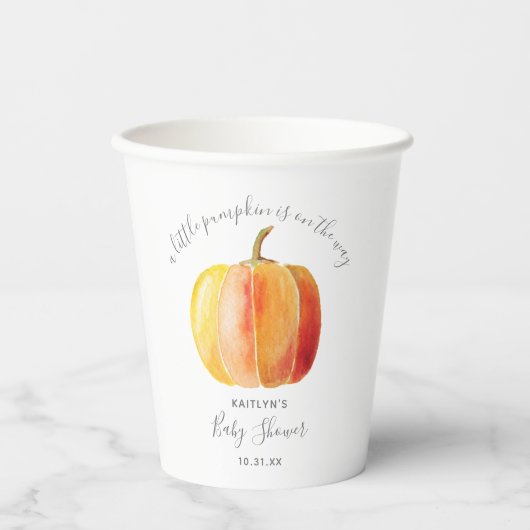 Kleine pompoenen Baby shower Papieren Bekers (Voorkant)
