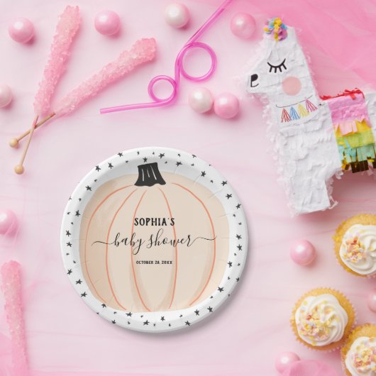 Kleine pompoenen Baby shower Papieren Bordje (Feest)