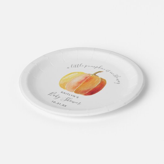 Kleine pompoenen Baby shower Papieren Bordje (Gekanteld)