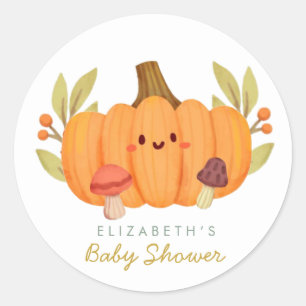 Kleine pompoenen Baby shower Ronde Sticker