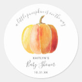 Kleine pompoenen Baby shower Ronde Sticker (Voorkant)