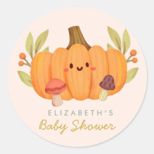 Kleine pompoenen Baby shower Ronde Sticker