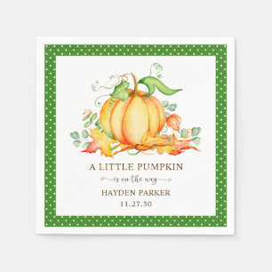 Kleine pompoenen Baby shower Servet