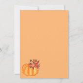 Kleine pompoenen floraal oranje herfst baby shower kaart (Achterkant)