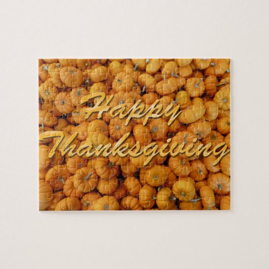 Kleine pompoenen Happy Thanksgiving Legpuzzel (Horizontaal)