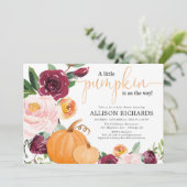 Kleine pompoenen herfst baby shower kaart (Staand voorkant)