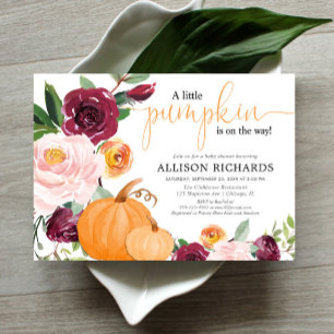 Kleine pompoenen herfst baby shower kaart