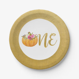 Kleine pompoenen Herfst Papieren Borden Bordje