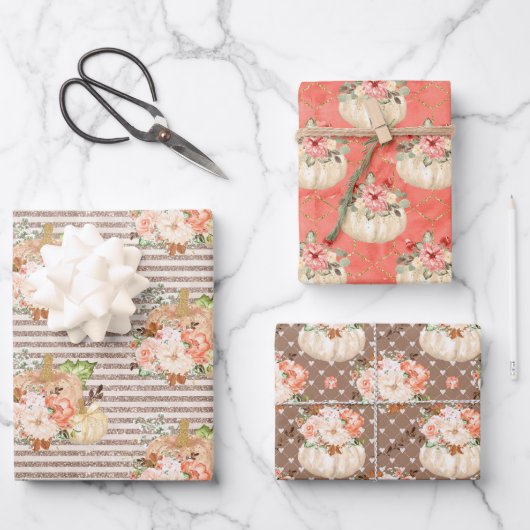 Kleine pompoenen inpakpapier vel (Voorkant)