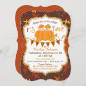 Kleine pompoenen met tweeling Baby shower Kaart (Voorkant / Achterkant)