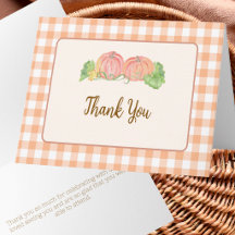 Kleine Pompoenen Oranje Gingham Baby Shower