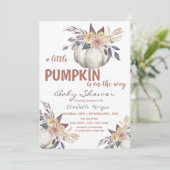 Kleine pompoenen, Stippen Baby shower Kaart (Staand voorkant)