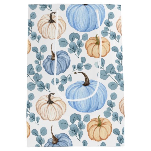 Kleine pompoenen verjaardag medium geschenk tas medium cadeauzakje (Achterkant)