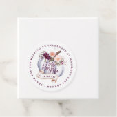 Kleine pompoenen waterverf herfst baby shower eetb bedankjes labels (In situ)