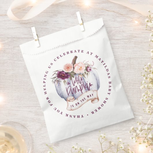 Kleine pompoenen waterverf herfst baby shower eetb bedankzakje (Geknipt)