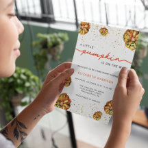 Kleine pompoenen zijn onderweg naar baby shower