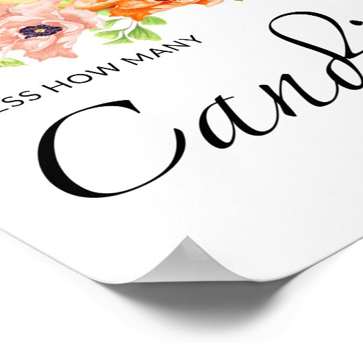 Kleine pompoenfloral schat hoeveel snoepjes poster (Hoek)