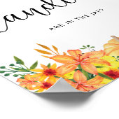 Kleine pompoenfloral schat hoeveel snoepjes poster (Hoek)